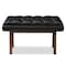 Baxton Studio Annetha Black Upholstered Walnut Finished Wood Ottoman 144-7934 - alternate 6